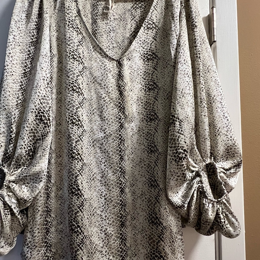 Silk snakeskin top, worn very little.